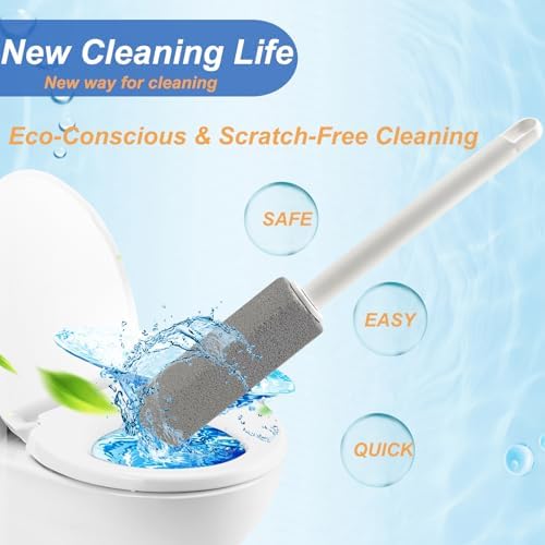 Tuodeal Pumice Stone Cleaner with Long Handle - 1 Wand 6 Stones