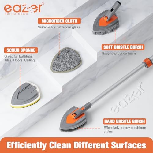 Eazer 4-in-1 Long-Handled Tub Scrubber