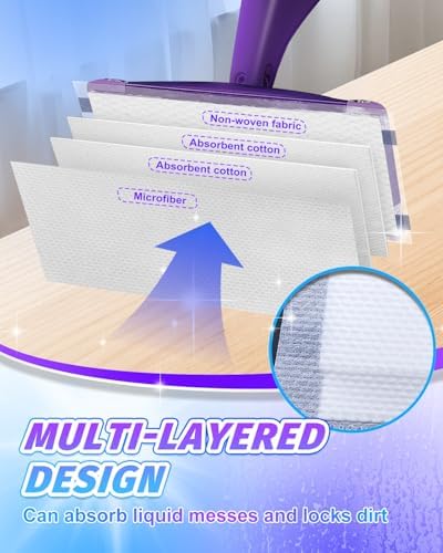 YagoDago 48 Count Multi-Layer Dry Mop Pads for Swiffer WetJet