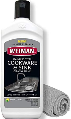 Weiman Stainless Steel Cleaner with Microfiber Cloth - 8 Ounce