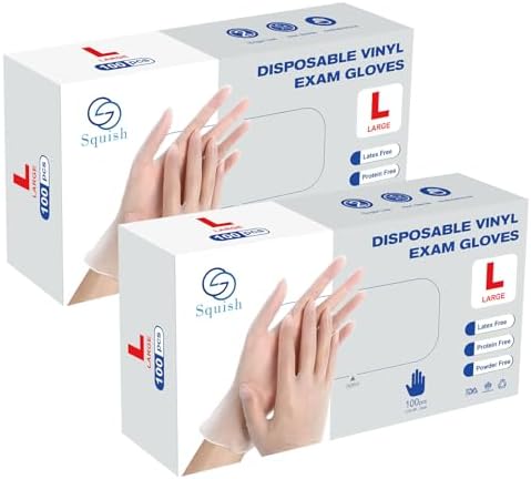 Squish Disposable Gloves 4 Mil Thick 100PCS2Pack Large