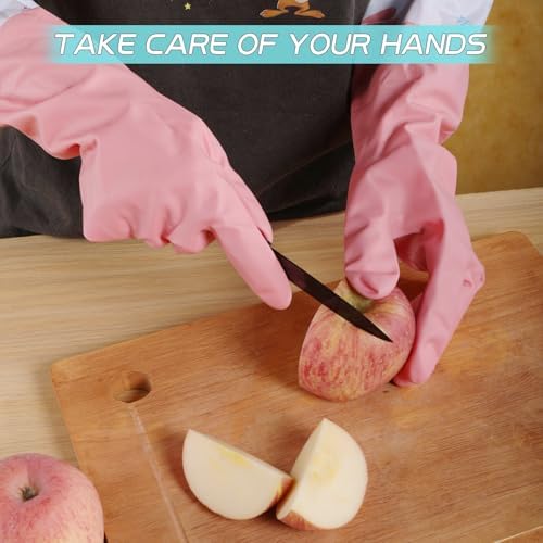 3Pcs Reusable Dishwashing Cleaning Gloves with Non-Slip Design and Cotton Lining