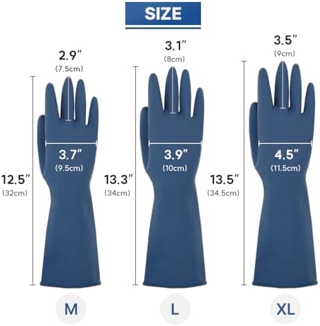 HOMSSEM Dishwashing Gloves 2 Pairs Premium Rubber Gloves for Cleaning