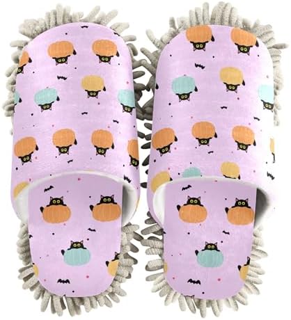 Burbuja Black Cats Mop Slippers for Women Men