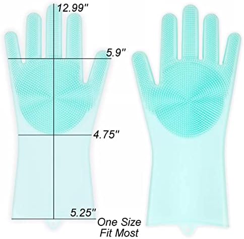 ALAZCO 1 Pair BPA Free Silicone Scrubbing Gloves