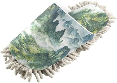 Zhirexin Dark Green Mopping Slippers - Washable Comfortable
