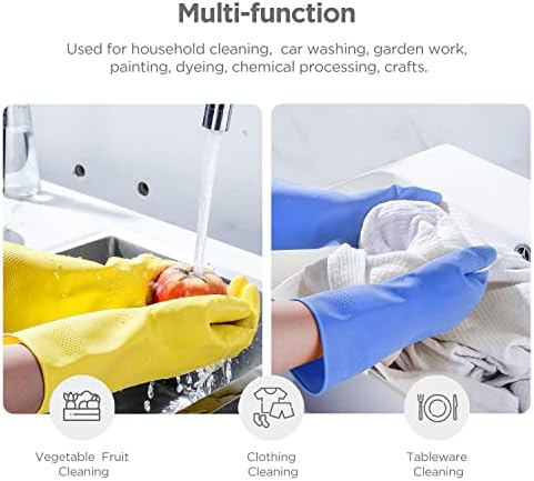 IUCGE Reusable Rubber Dishwashing Gloves 2 or 4 Pairs