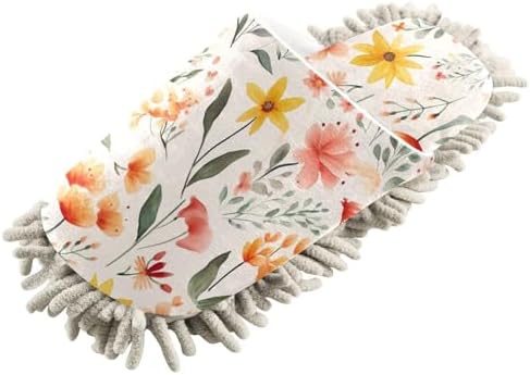 RunningBear Watercolor Flowers Mop Slippers for Home
