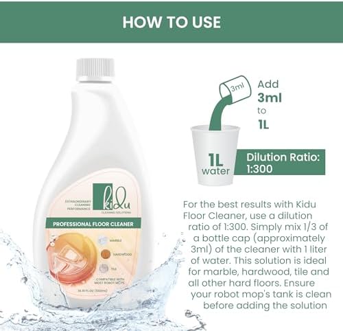 KIDU 2-Pack Multi-Surface Floor Cleaner Robot Mop Compatible Eco-Friendly