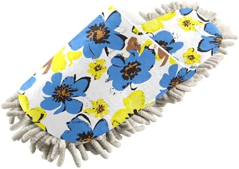 Burbuja Abstract Flowers Mop Slippers for Home Cleaning