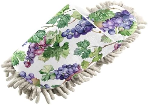 RunningBear Purple Grapes Mop Slippers for Cleaning