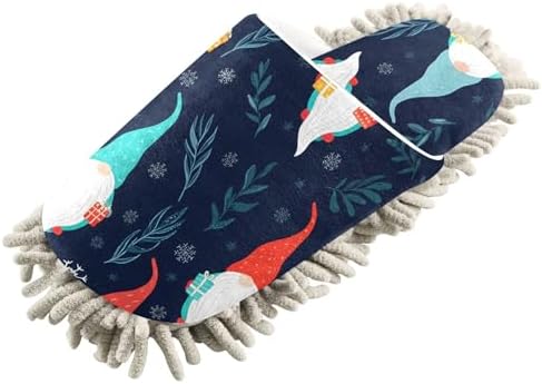 Scandinavian Christmas Gnomes Mop Slippers for Women Men