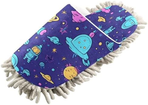 Zhirexin Cartoon Astronaut Mop Slippers for Men Women 1