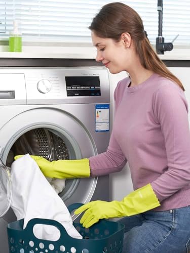 LANON 3 Pairs Skin-Friendly Cleaning Gloves Latex-Free Non-Slip Reusable Medium
