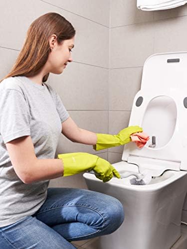 LANON 3 Pairs Skin-Friendly Cleaning Gloves Latex-Free Non-Slip Reusable Medium