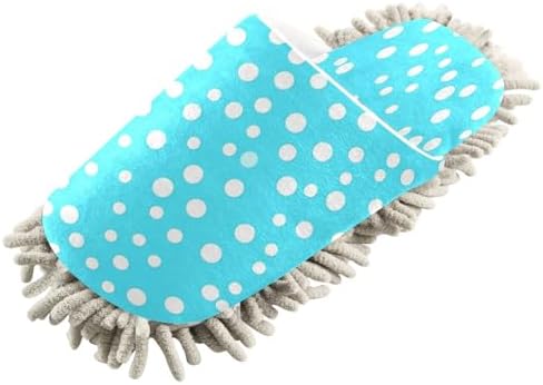 Bulletgxll Blue and White Dot Mopping Slippers - L