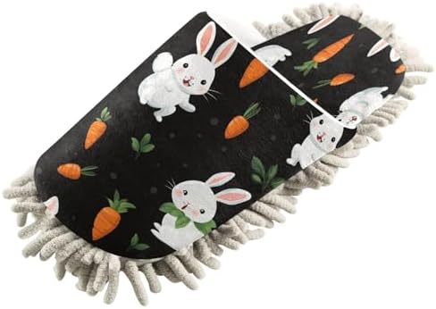 Bulletgxll Cartoon White Rabbit Cleaning Slippers M