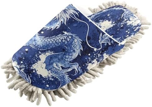 Zhirexin Blue Dragons Microfiber Mop Slippers 1