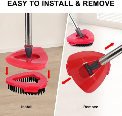Sgizoku Spin Mop Head Refill - 4 Pads 1 Base 1 Handle