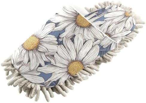 Zhirexin Daisy Flower Cleaning Slippers - 2 Pack Washable Mop Shoes