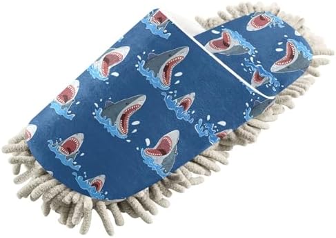 Burbuja Cartoon Sharks Mop Slippers for Home Kitchen