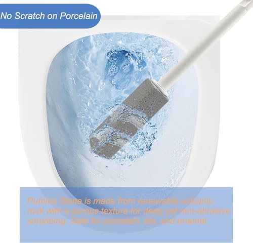 Tuodeal Pumice Stone Cleaner with Long Handle - 1 Wand 6 Stones