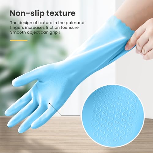 KAQ Reusable Rubber Gloves for Dishwashing and Cleaning