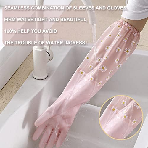 KAQ Reusable Rubber Cleaning Gloves 3 Pairs Long Cuff
