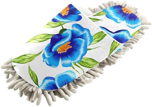 Burbuja Blue Flowers Mop Slippers for Women Men