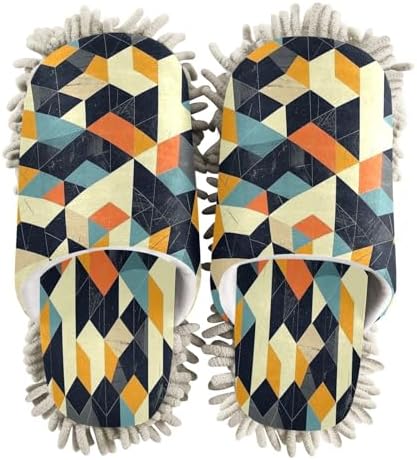 Zhirexin Colorful Lattice Microfiber Cleaning Slippers