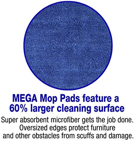 CleanAide All-Purpose Mega Microfiber Mop Pads 6-Pack Red