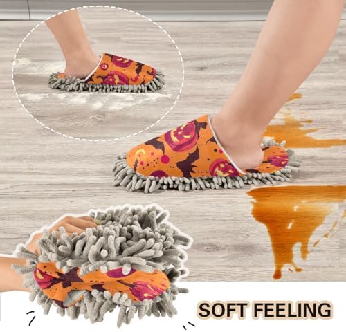 Zhirexin Halloween Red Pumpkin Cleaning Slippers