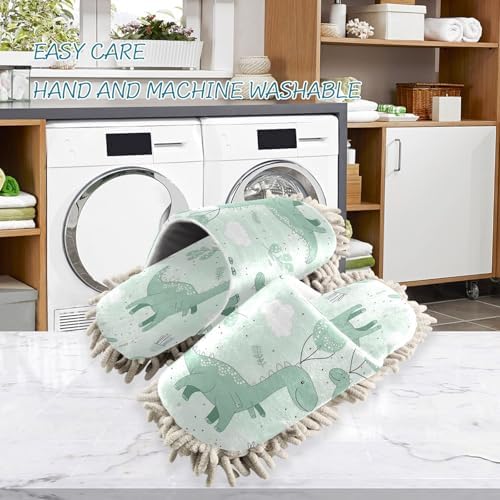 Zhirexin Green Dinosaur Mopping Slippers