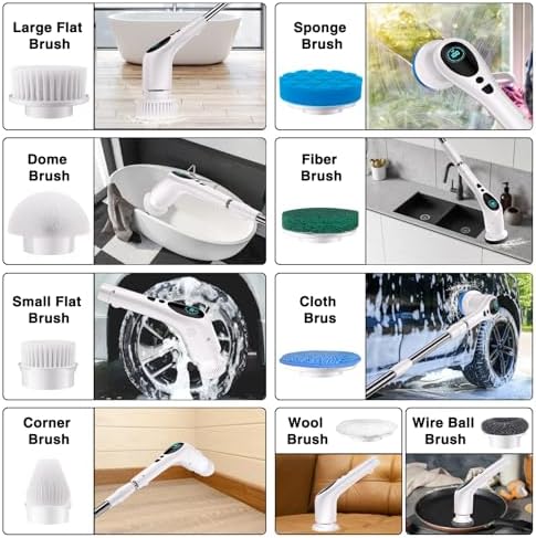TiKenSo Electric Spin Scrubber with 3 Speeds and Voice Broadcast