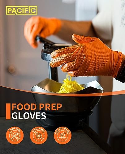 PACIFIC PPE Orange Nitrile Gloves 8 Mil 100 Count