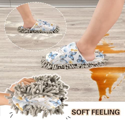 RunningBear Flower Butterfly Mop Slippers for Women Men 1