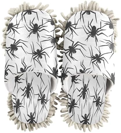 Zhirexin Halloween Black Web Cleaning Slippers