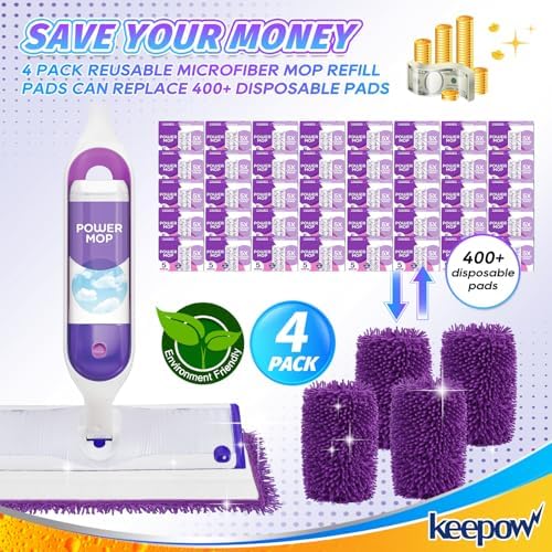 KEEPOW 10 Pack Reusable Mop Pads
