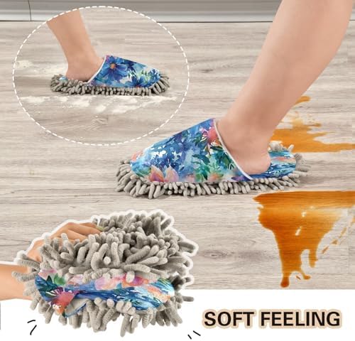 Zhirexin Watercolor Flower Cleaning Slippers
