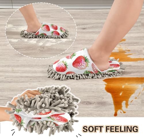 Zhirexin Cartoon Strawberry Cleaning Slippers 1