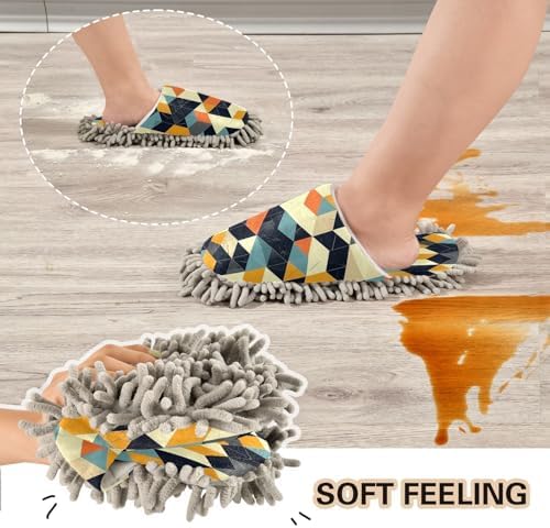 Zhirexin Colorful Lattice Microfiber Cleaning Slippers