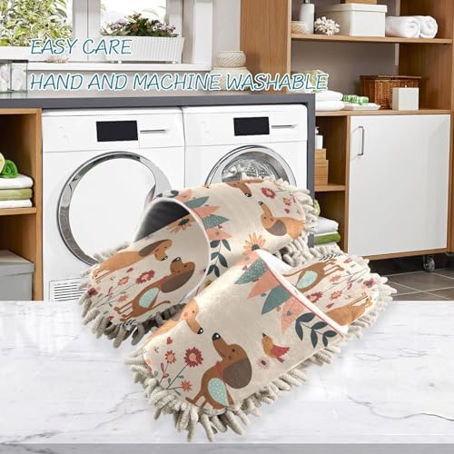 Cute Couple Dogs Cleaning Slippers Mop Shoes