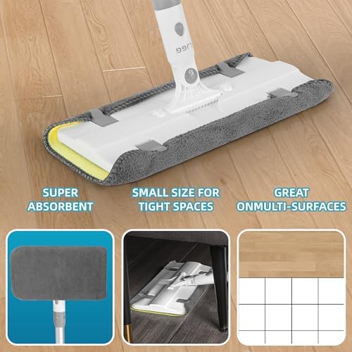 LJGG Microfiber Mop with 4 Pads and Extendable Handle