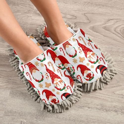 Burbuja Christmas Gnomes Mop Slippers for Women Men 1