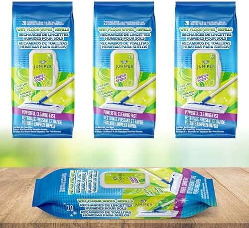 Juniper CLEAN Wet Floor Wipes 20 Count Pack of 3