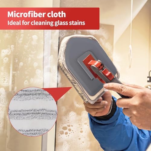 Hohoky Tile Tub Scrubber Brush No Scratch with 4 Heads 51 Handle