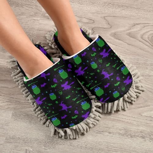 Burbuja Halloween Witches Mop Slippers for Women Men