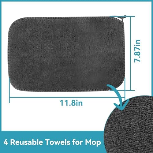 LJGG Microfiber Mop with 4 Pads and Extendable Handle