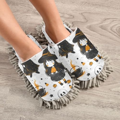 Zhirexin Halloween Mop Slippers for Men Women