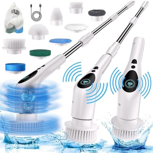 TiKenSo Electric Spin Scrubber with 3 Speeds and Voice Broadcast